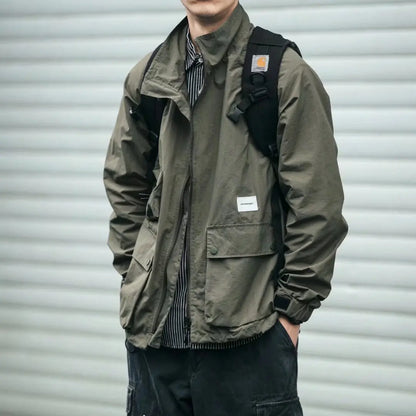 shop and buy Cargo Pocket Streetwear Jacket in green