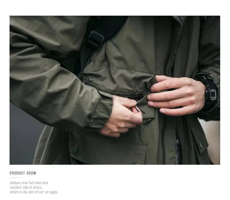 shop and buy Cargo Pocket Streetwear Jacket in green