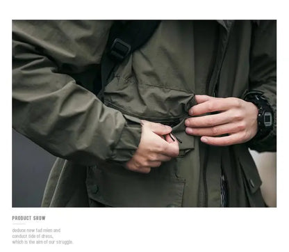 shop and buy Cargo Pocket Streetwear Jacket in green