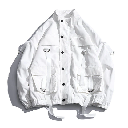 Cargo Bomber Jacket in white