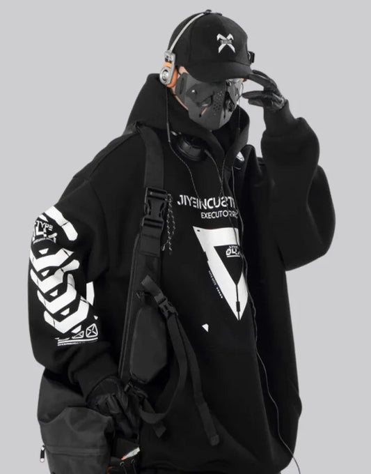 shop and buy GhostNode ゴーストノード Black Techwear Hoodie
