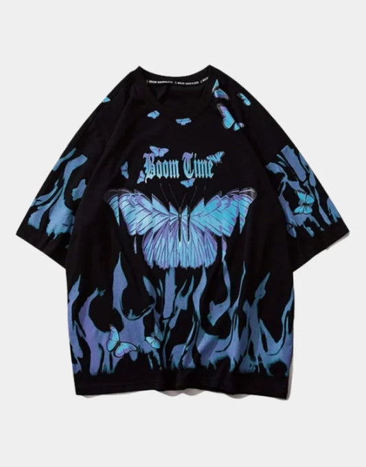 shop and buy Azure Flame Butterfly T-Shirt