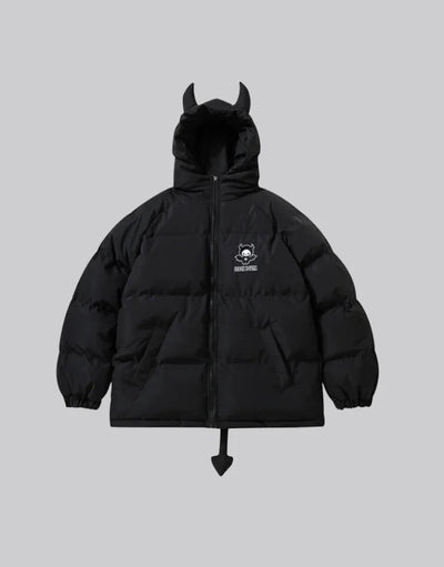 Akuma Draft" (悪魔ドラフト) horns Puffer Jacket 