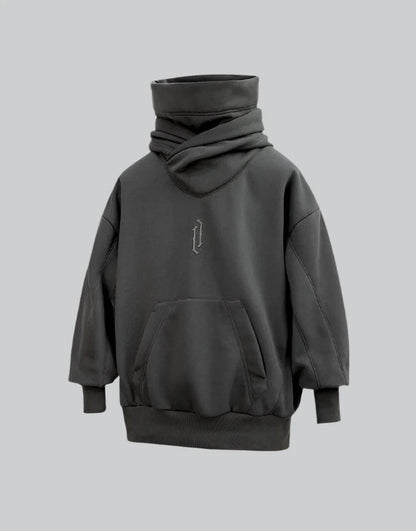shop and buy high collar cotton hoodie